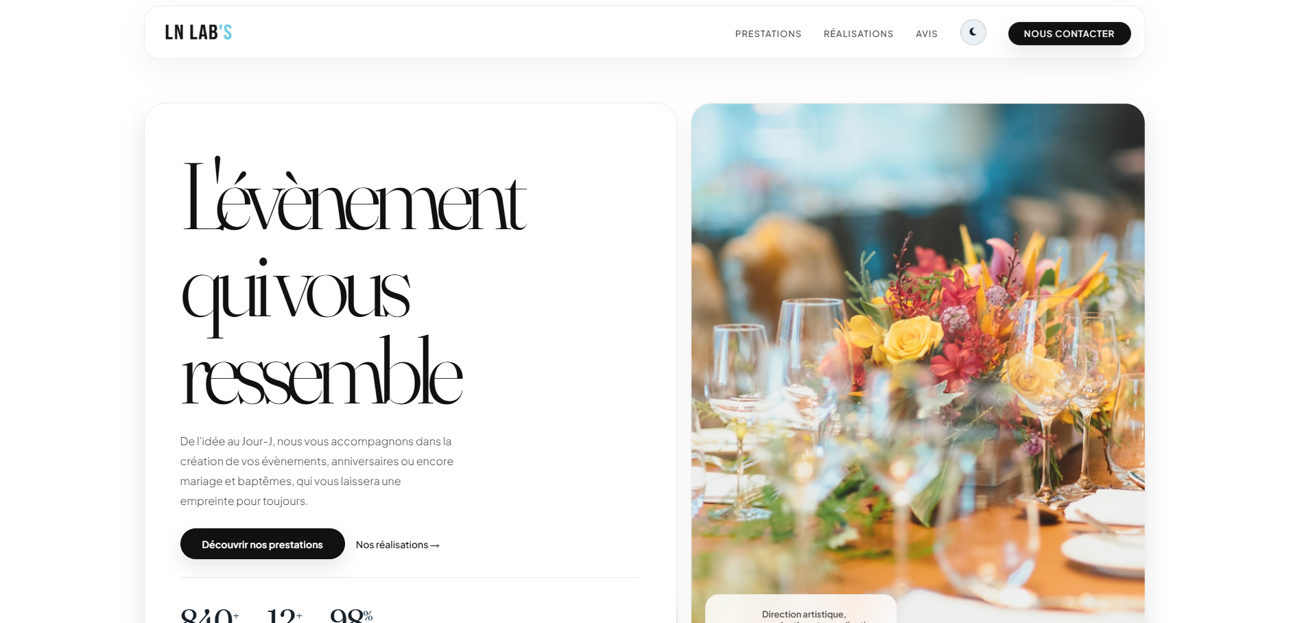 Thème Agence Événementielle PHP v2